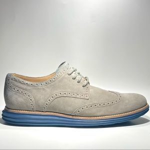 Cole Haan Men Shoe Lunargrand Wingtip Tan Gray Oxford